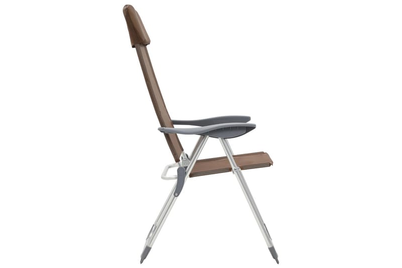Hopfällbara campingstolar 4 st aluminium brun - Brun - Utemöbler - Utestol & trädgårdsstol - Brassestolar & campingstolar