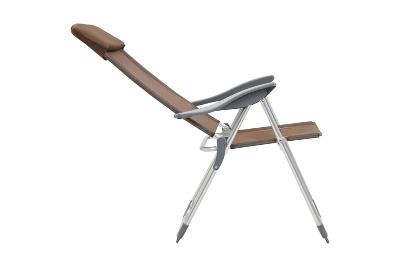 Hopfällbara campingstolar 4 st aluminium brun - Brun - Utemöbler - Utestol & trädgårdsstol - Brassestolar & campingstolar
