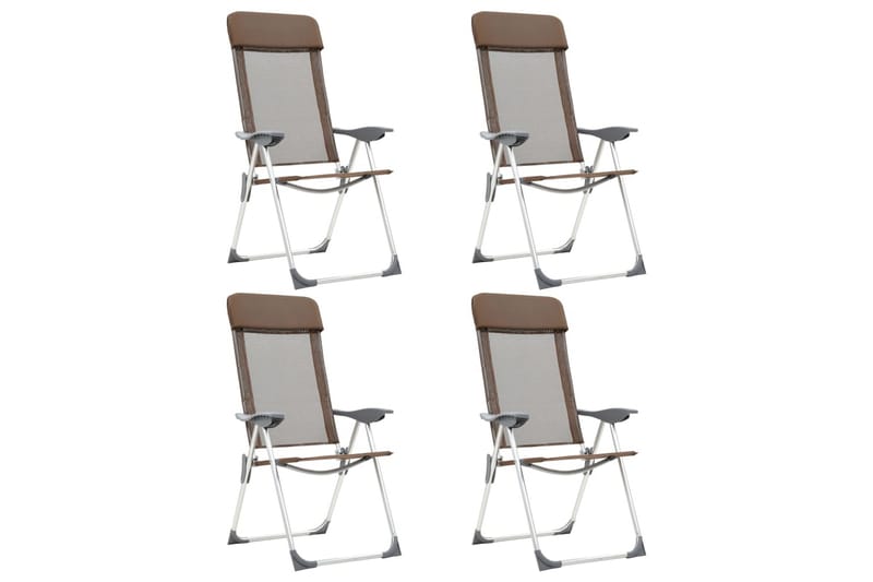 Hopfällbara campingstolar 4 st aluminium brun - Brun - Utemöbler - Utestol & trädgårdsstol - Brassestolar & campingstolar