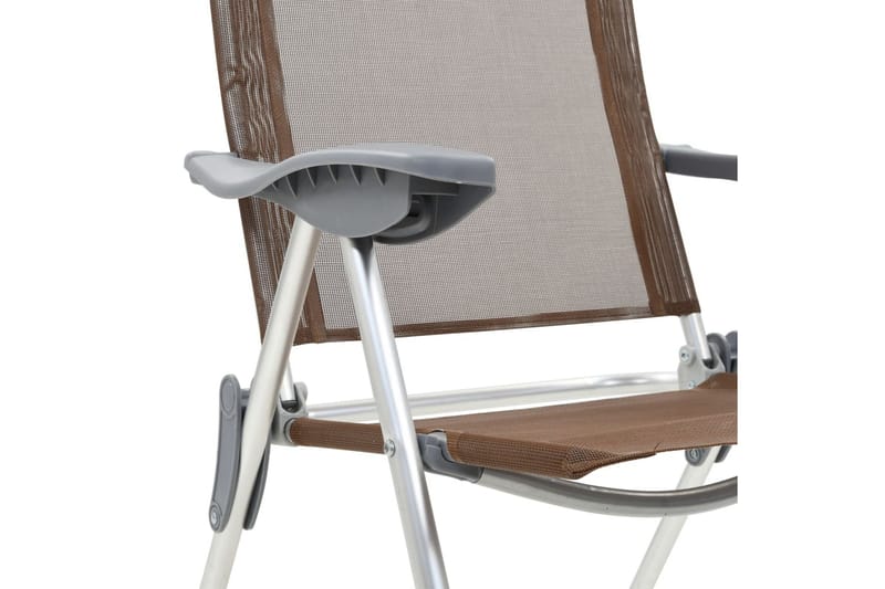 Hopfällbara campingstolar 4 st aluminium brun - Brun - Utemöbler - Utestol & trädgårdsstol - Brassestolar & campingstolar