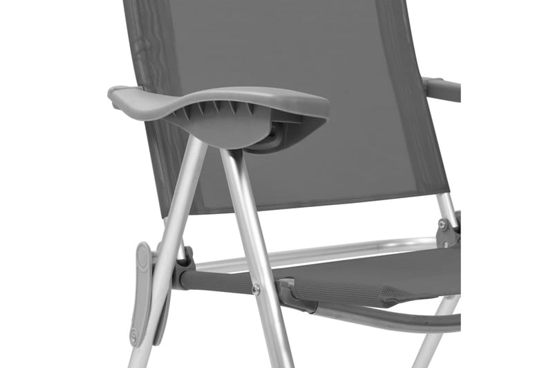 Hopfällbara campingstolar 4 st aluminium grå - Grå - Utemöbler - Utestol & trädgårdsstol - Brassestolar & campingstolar