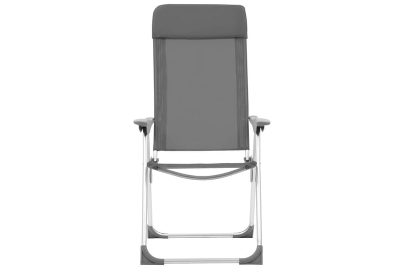 Hopfällbara campingstolar 4 st aluminium grå - Grå - Utemöbler - Utestol & trädgårdsstol - Brassestolar & campingstolar