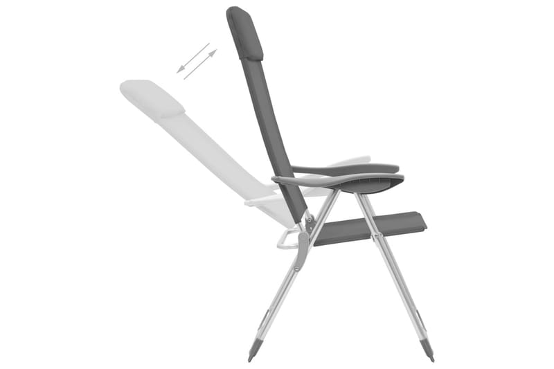 Hopfällbara campingstolar 4 st aluminium grå - Grå - Utemöbler - Utestol & trädgårdsstol - Brassestolar & campingstolar