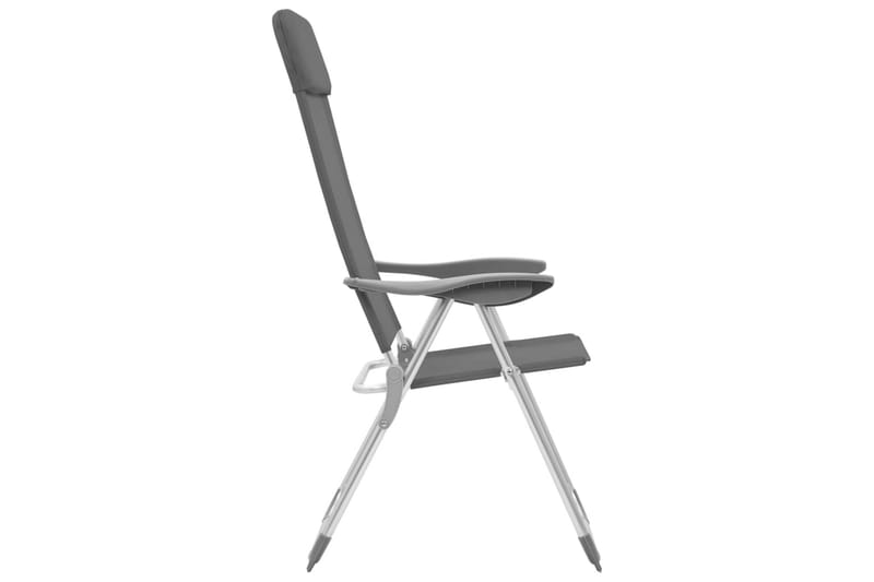 Hopfällbara campingstolar 4 st aluminium grå - Grå - Utemöbler - Utestol & trädgårdsstol - Brassestolar & campingstolar