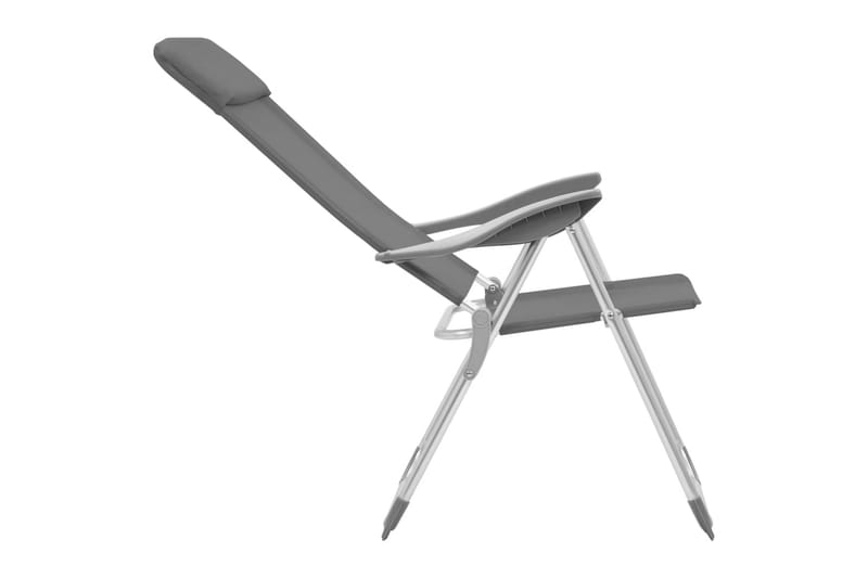 Hopfällbara campingstolar 4 st aluminium grå - Grå - Utemöbler - Utestol & trädgårdsstol - Brassestolar & campingstolar