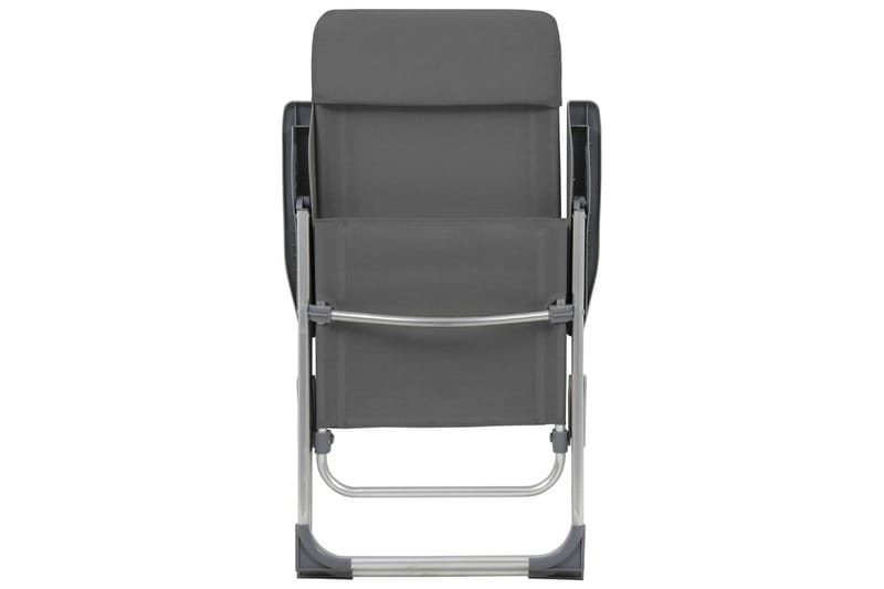Hopfällbara campingstolar 4 st aluminium grå - Grå - Utemöbler - Utestol & trädgårdsstol - Brassestolar & campingstolar