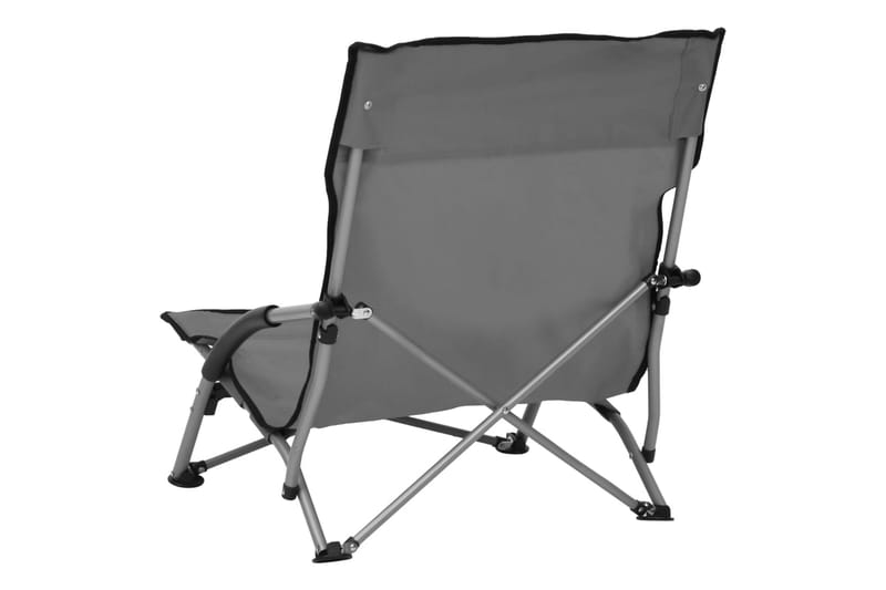 Hopfällbara strandstolar 2 st grå tyg - Grå - Utemöbler - Utestol & trädgårdsstol - Brassestolar & campingstolar