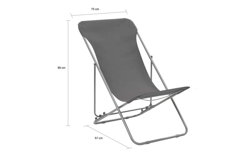 Hopfällbara strandstolar 2 st stål och oxfordtyg grå - Grå - Brassestolar & campingstolar - Strandstol