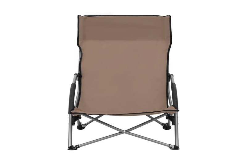 Hopfällbara strandstolar 2 st taupe tyg - Brun - Utemöbler - Utestol & trädgårdsstol - Brassestolar & campingstolar