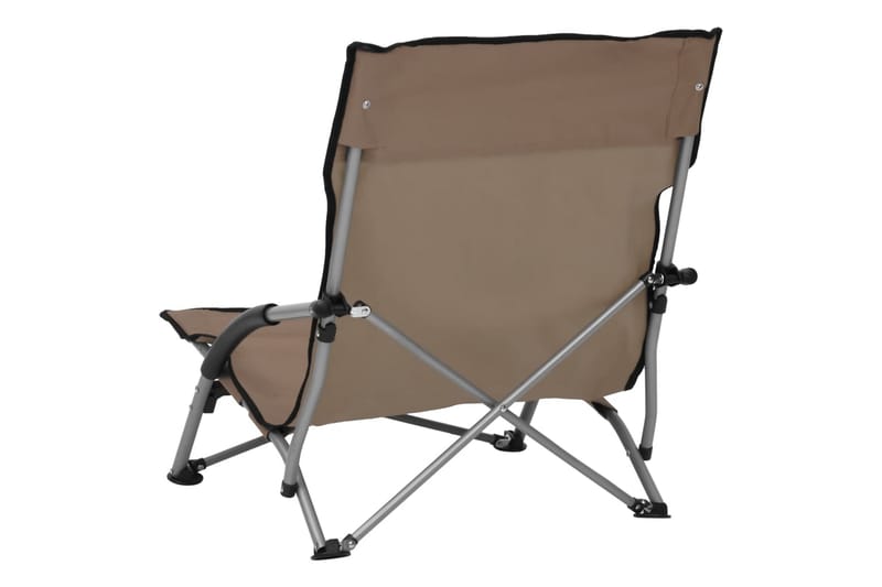 Hopfällbara strandstolar 2 st taupe tyg - Brun - Utemöbler - Utestol & trädgårdsstol - Brassestolar & campingstolar