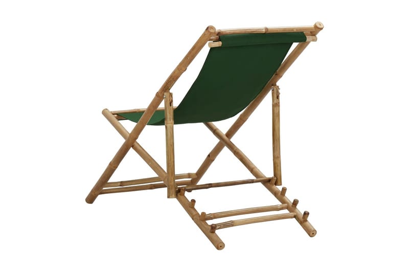 Solstol bambu och kanvas grön - Grön - Brassestolar & campingstolar - Strandstol
