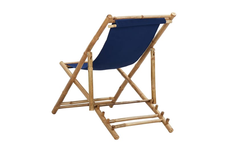 Solstol bambu och kanvas marinblå - Blå - Brassestolar & campingstolar - Strandstol