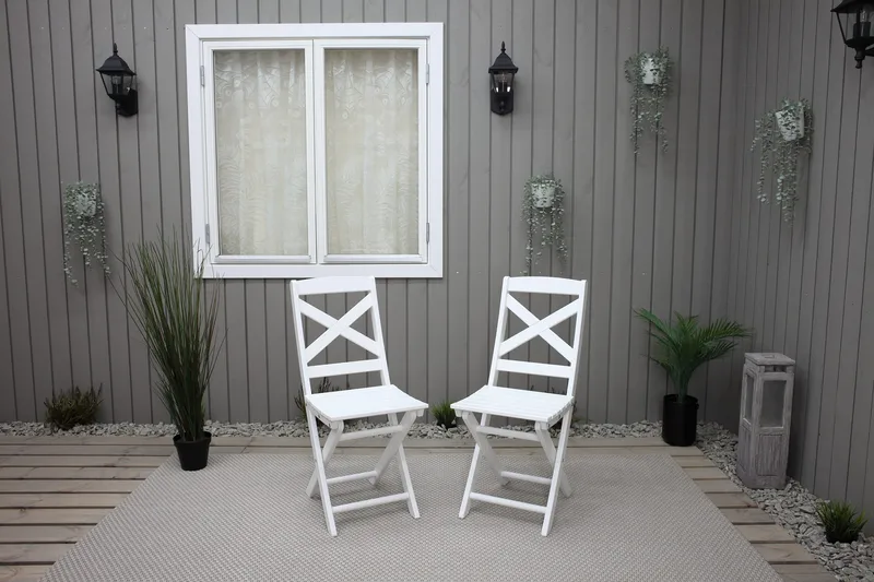 CALAYAN Klappstol Utomhus Vit - Utemöbler - Utestol & trädgårdsstol - Caféstol & klappstol utomhus