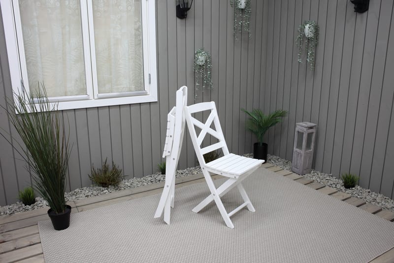 CALAYAN Klappstol Utomhus Vit - Utemöbler - Utestol & trädgårdsstol - Caféstol & klappstol utomhus