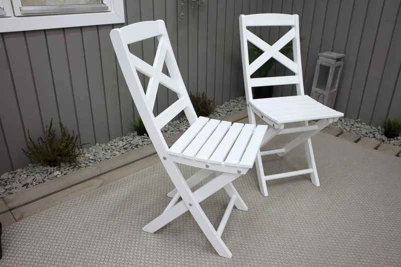 CALAYAN Klappstol Utomhus Vit - Utemöbler - Utestol & trädgårdsstol - Caféstol & klappstol utomhus