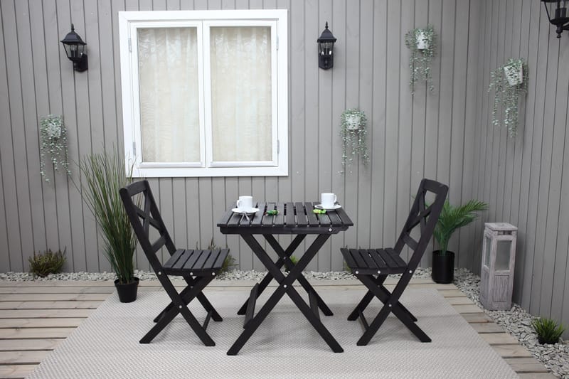 Edilma Klappstol Utomhus 2-pack - Mörkbrun - Utemöbler - Utestol & trädgårdsstol - Caféstol & klappstol utomhus