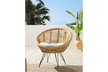Carman Utefåtölj - Natural/Svart/Beige - Utemöbler - Utestol & trädgårdsstol - Utefåtölj & loungefåtölj