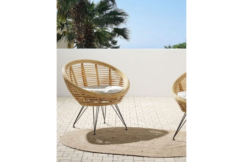 Carman Utefåtölj - Natural/Svart/Beige - Utemöbler - Utestol & trädgårdsstol - Utefåtölj & loungefåtölj