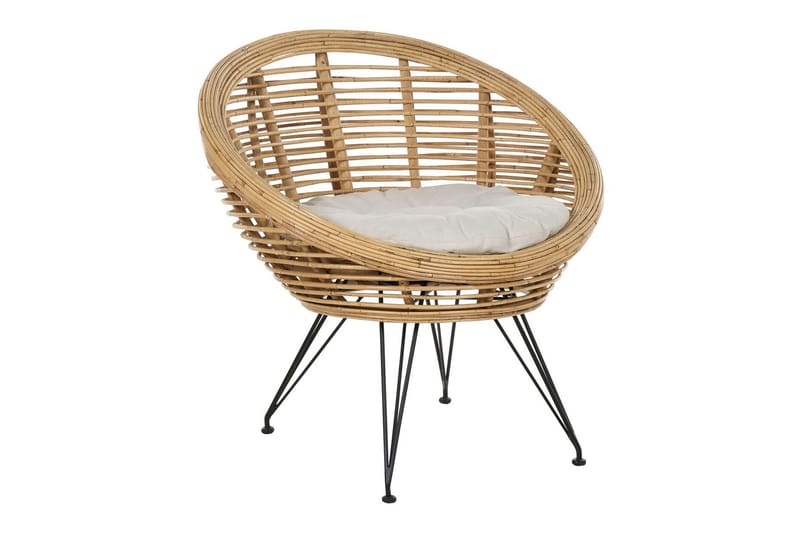 Carman Utefåtölj - Natural/Svart/Beige - Utemöbler - Utestol & trädgårdsstol - Utef�åtölj & loungefåtölj