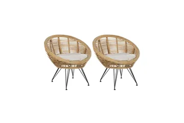 Carman Utefåtölj - Natural/Svart/Beige - Utemöbler - Utestol & trädgårdsstol - Utefåtölj & loungefåtölj