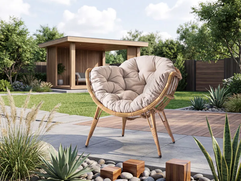 Casa Fåtölj utomhus - brun, beige - Utemöbler - Utestol & trädgårdsstol - Utefåtölj & loungefåtölj