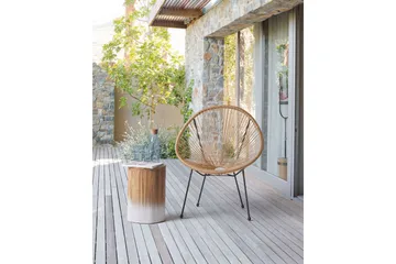 Cayaco Utefåtölj - Natural/Beige/Svart - Utemöbler - Utestol & trädgårdsstol - Utefåtölj & loungefåtölj