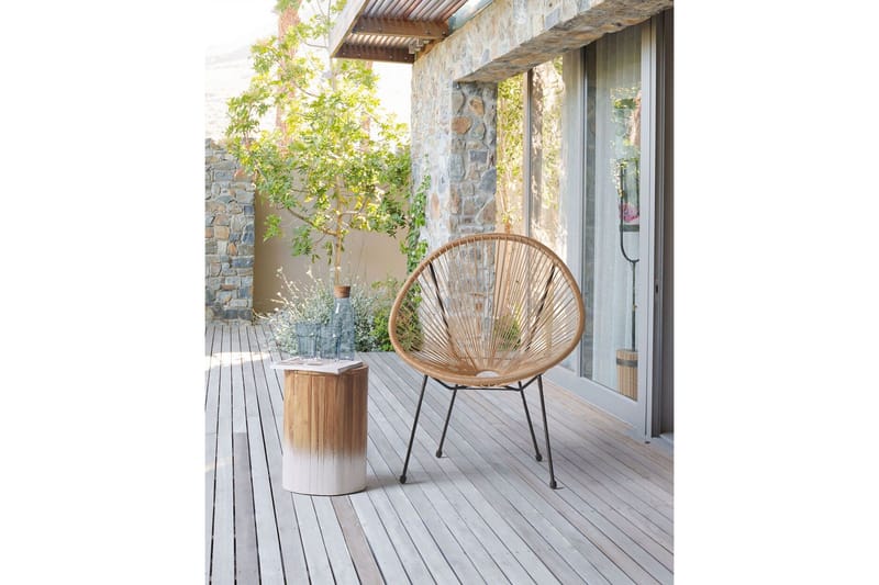 Cayaco Utefåtölj - Natural/Beige/Svart - Utemöbler - Utestol & trädgårdsstol - Utefåtölj & loungefåtölj