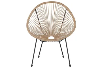 Cayaco Utefåtölj - Natural/Beige/Svart - Utemöbler - Utestol & trädgårdsstol - Utefåtölj & loungefåtölj