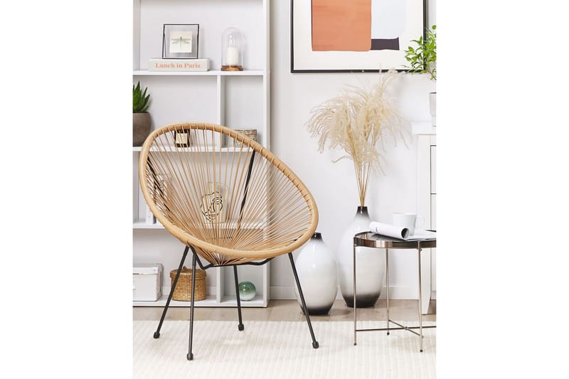 Cayaco Utefåtölj - Natural/Beige/Svart - Utemöbler - Utestol & trädgårdsstol - Utefåtölj & loungefåtölj