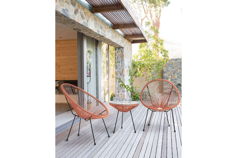 Cayaco Utefåtölj - Orange/Svart - Utemöbler - Utestol & trädgårdsstol - Utefåtölj & loungefåtölj