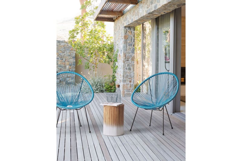 Cayaco Utefåtölj - Svart/Blå - Utemöbler - Utestol & trädgårdsstol - Utefåtölj & loungefåtölj