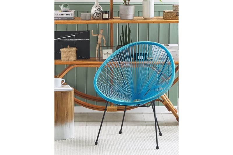 Cayaco Utefåtölj - Svart/Blå - Utemöbler - Utestol & trädgårdsstol - Utefåtölj & loungefåtölj