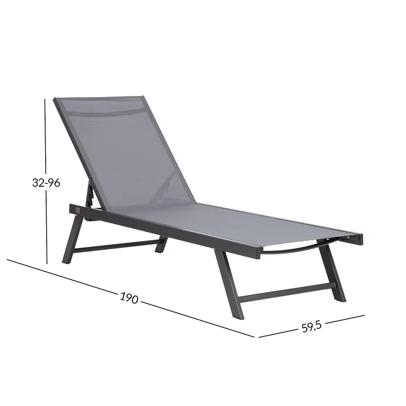 Däckstol Ario - mörkgrå - Utemöbler - Utestol & trädgårdsstol - Solsäng & Solvagnar