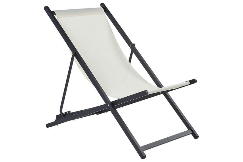 Däckstol hopfällbar Locri II - Beige, svart - Utemöbler - Utestol & trädgårdsstol - Solstolar