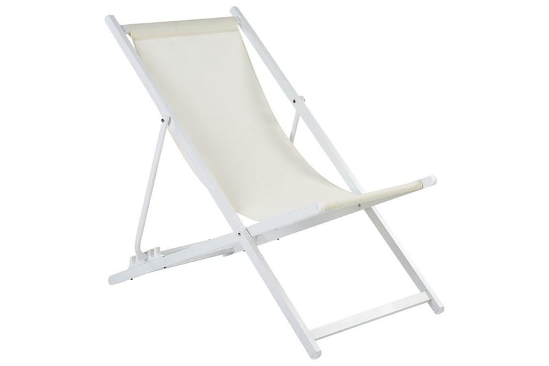 Däckstol hopfällbar Locri II - Beige, vit - Utemöbler - Utestol & trädgårdsstol - Solstolar