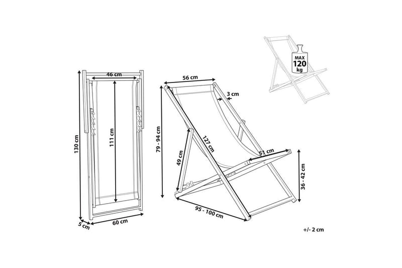 Däckstol hopfällbar Locri II - Beige, vit - Utemöbler - Utestol & trädgårdsstol - Solstolar