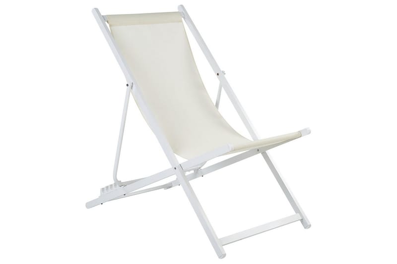 Däckstol hopfällbar Locri II - Beige, vit - Utemöbler - Utestol & trädgårdsstol - Solstolar