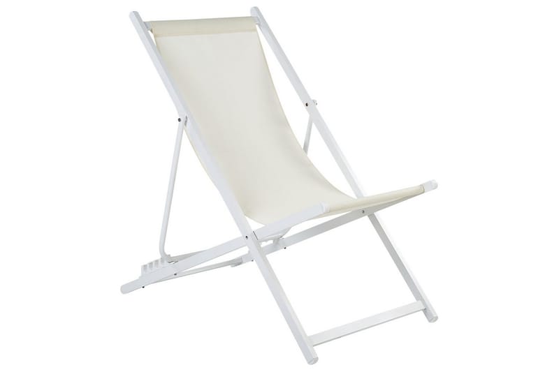 Däckstol hopfällbar Locri II, Beige, vit