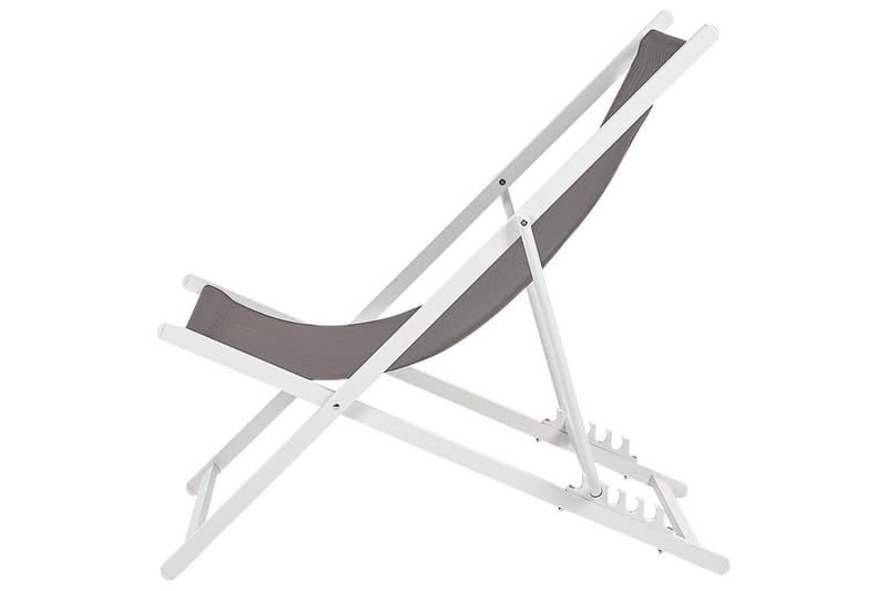 Däckstol hopfällbar Locri II - Grå, vit - Utemöbler - Utestol & trädgårdsstol - Solstolar