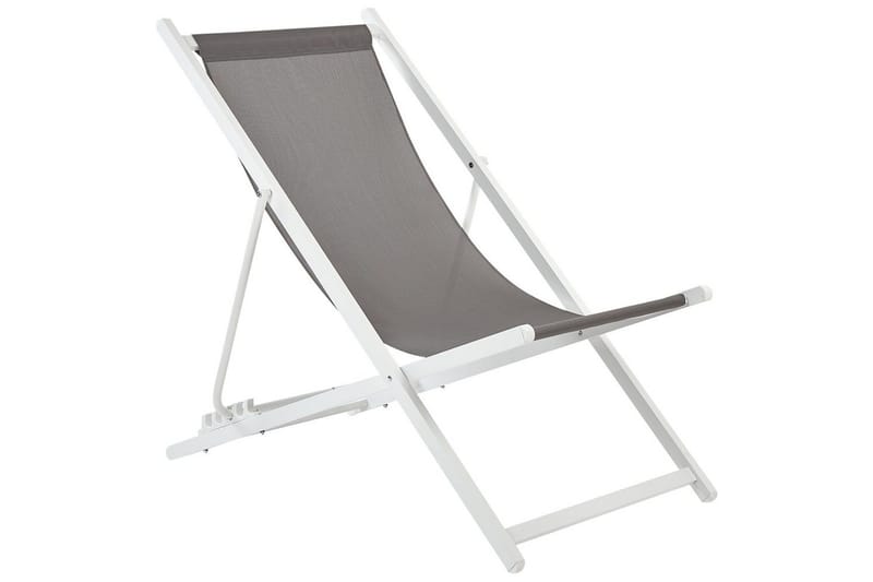 Däckstol hopfällbar Locri II - Grå, vit - Utemöbler - Utestol & trädgårdsstol - Solstolar