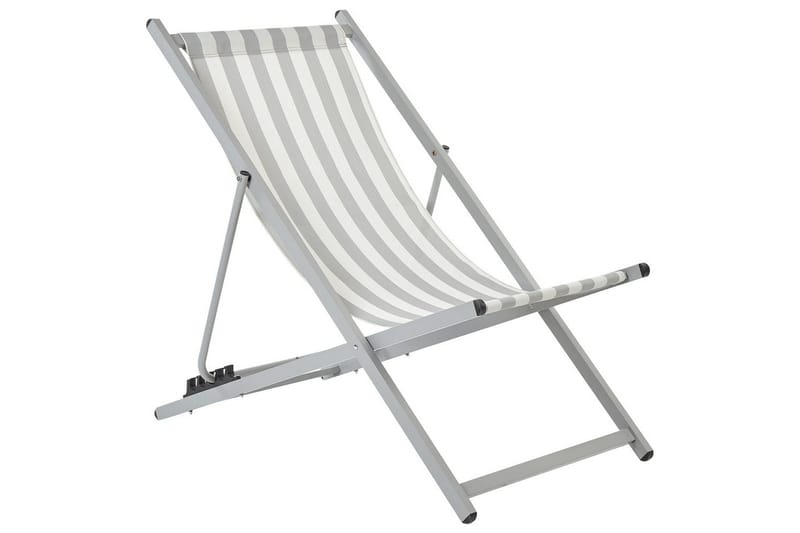Däckstol hopfällbar Locri II - Vit, Grå - Utemöbler - Utestol & trädgårdsstol - Solstolar