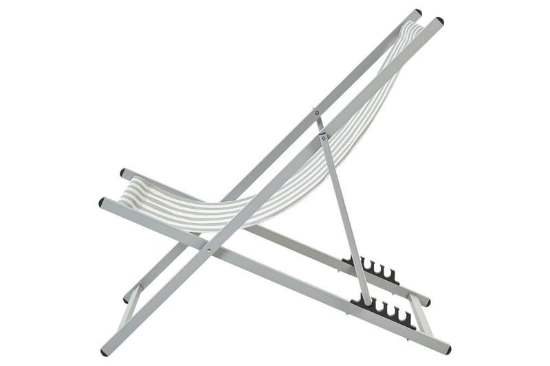 Däckstol hopfällbar Locri II - Vit, Grå - Utemöbler - Utestol & trädgårdsstol - Solstolar