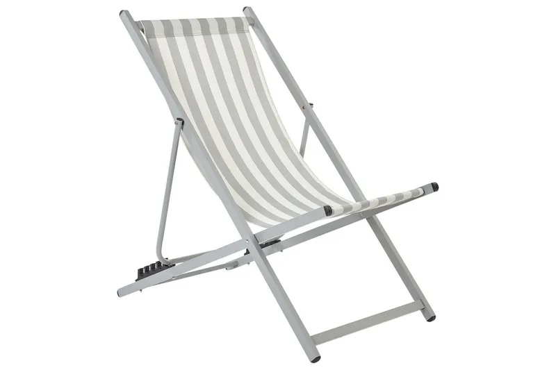 Däckstol hopfällbar Locri II, Vit, Grå