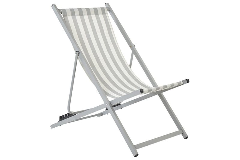 Däckstol hopfällbar Locri II - Vit, Grå - Utemöbler - Utestol & trädgårdsstol - Solstolar