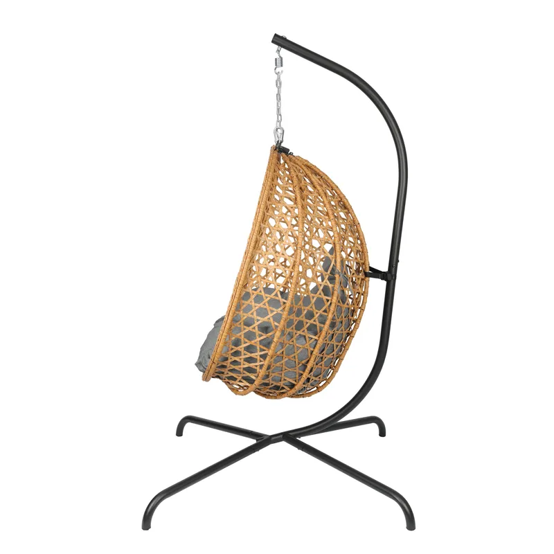 Etna Hängstol med stativ utomhus - Äggstol i konstrotting - Brun - Utemöbler - Utestol & trädgårdsstol - Hängstol utomhus - Hängstol med stativ