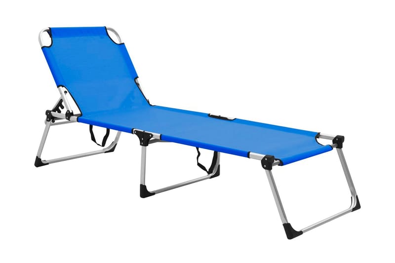 Extra hög solstol för seniorer hopfällbar blå aluminium - Blå - Solstolar