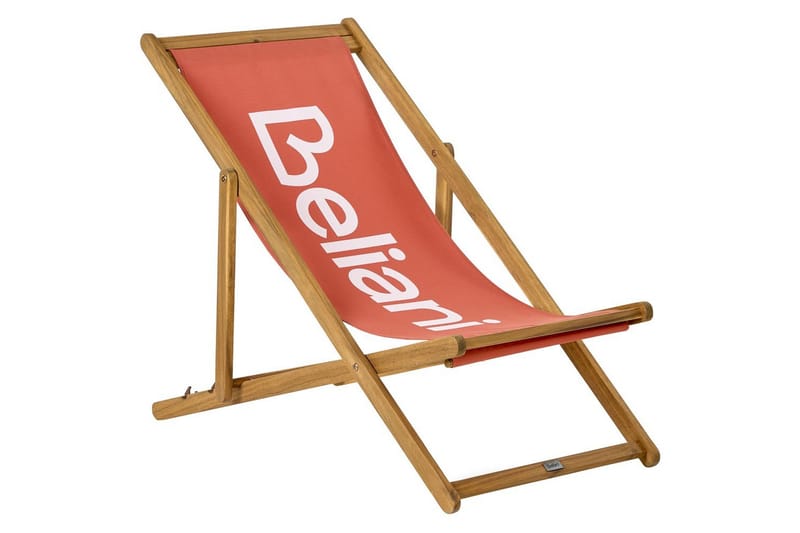 Fällbar däckstol Anzio - Rött, ljust trä - Utemöbler - Utestol & trädgårdsstol - Solstolar