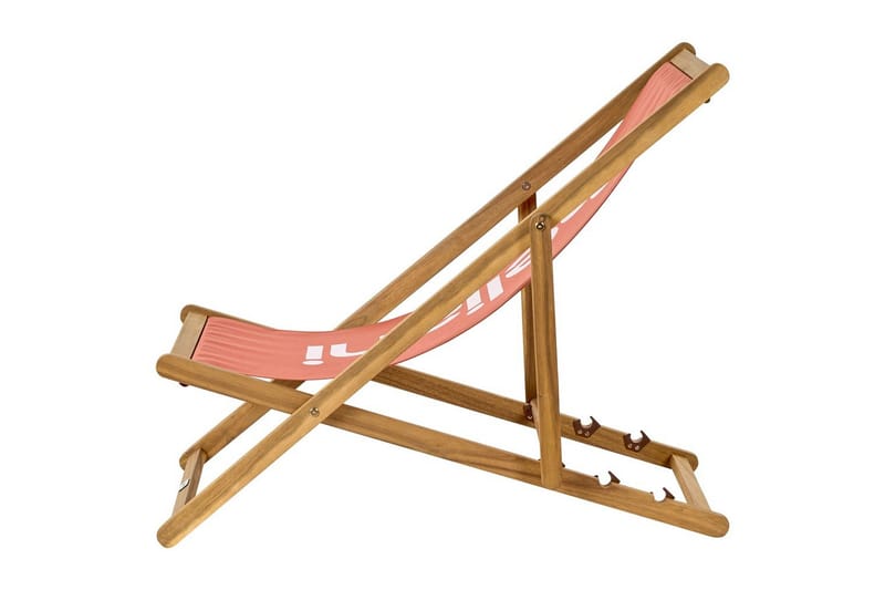 Fällbar däckstol Anzio - Rött, ljust trä - Utemöbler - Utestol & trädgårdsstol - Solstolar
