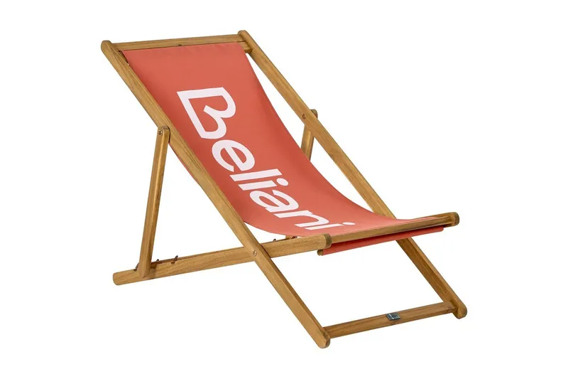 Fällbar däckstol Anzio - Rött, ljust trä - Utemöbler - Utestol & trädgårdsstol - Solstolar
