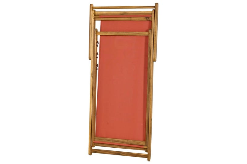 Fällbar däckstol Anzio - Rött, ljust trä - Utemöbler - Utestol & trädgårdsstol - Solstolar